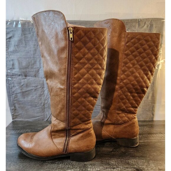 Dexflex Comfort Women's Knee High Riding Boots Faux Leather Brown Size 9W - Picture 4 of 9